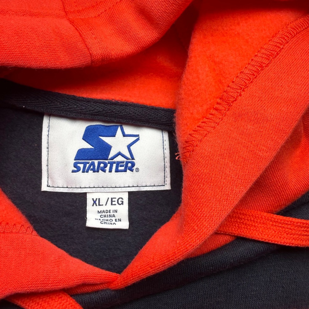 Starter Houston Texans Extreme Pullover Hoodie Mens XL Navy Red NFL NWT - Picture 2 of 9